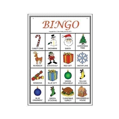 Christmas Picture Bingo - Printable