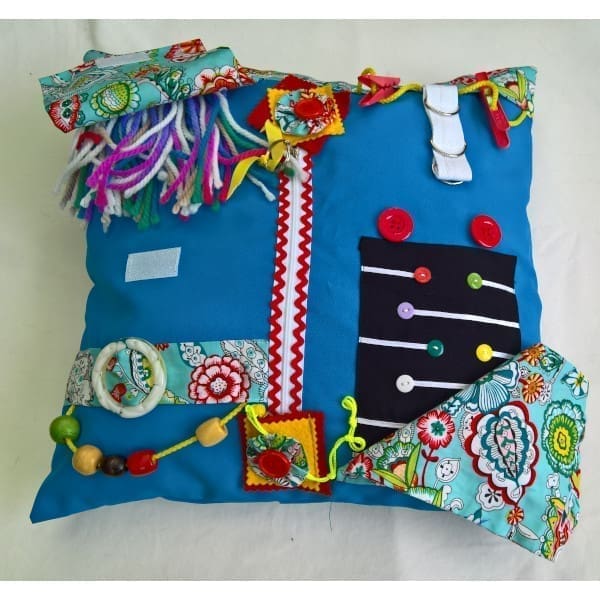 Fiddle Cushion - Square #1 blue