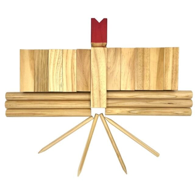 Kubb Game is a wooden outdoor throwing game