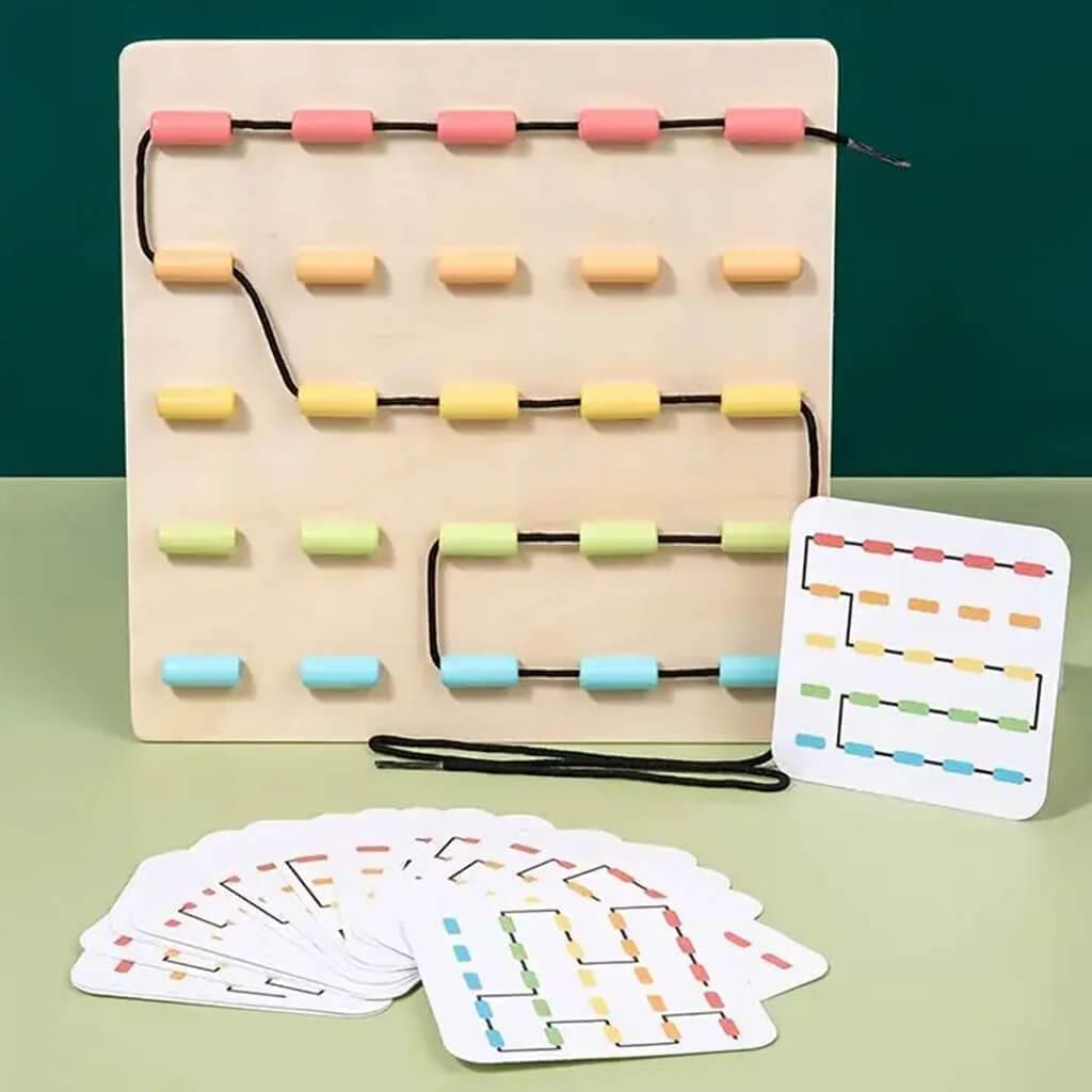 Wooden Rope Puzzle that is a great addition to keeping those hands busy