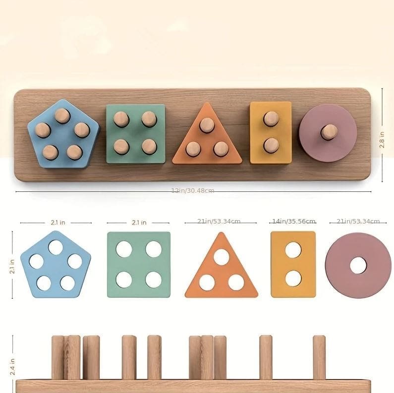 Wooden Sorting & Stacking Set - Image 3