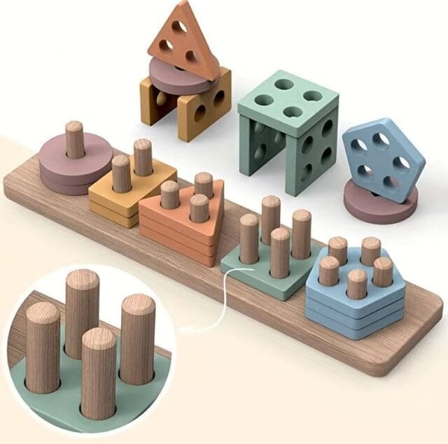 Wooden stacking & sorting set