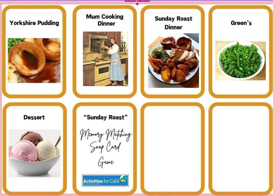 Memory Matching Cards Roast Dinner - Image 3